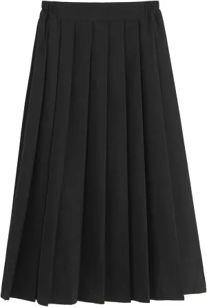 Only Faith Women/Girls JK Uniform Skirt Elastic Waist Classic Pleated Skirt