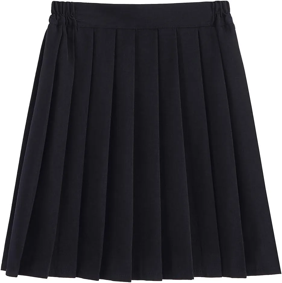 Only Faith Women/Girls JK Uniform Skirt Elastic Waist Classic Pleated Skirt