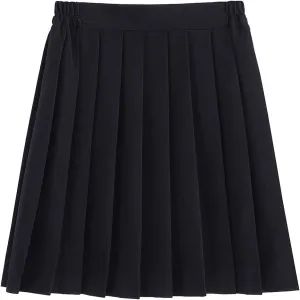 Only Faith Women/Girls JK Uniform Skirt Elastic Waist Classic Pleated Skirt