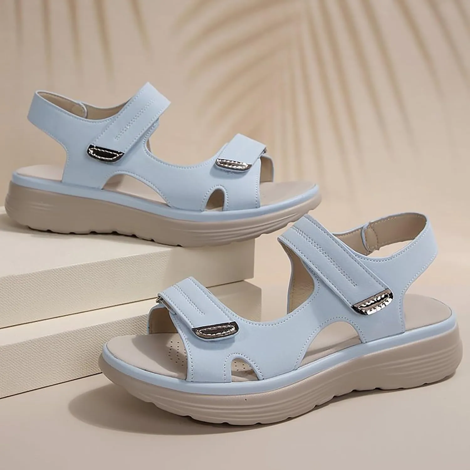 Orthopedic Wide Sandals for Women 2025,Strappy Arch Support Flat Wedge Sports Sandals Casual Summer Beach