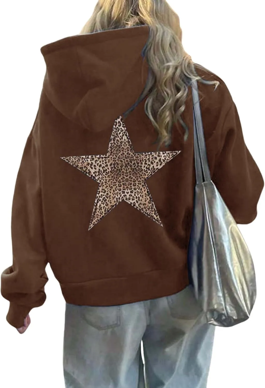 Oversized Hoodies for Women Graphic Leopard Graphic Sweatshirts Casual Y2K Long Sleeve Hooded Pullovers