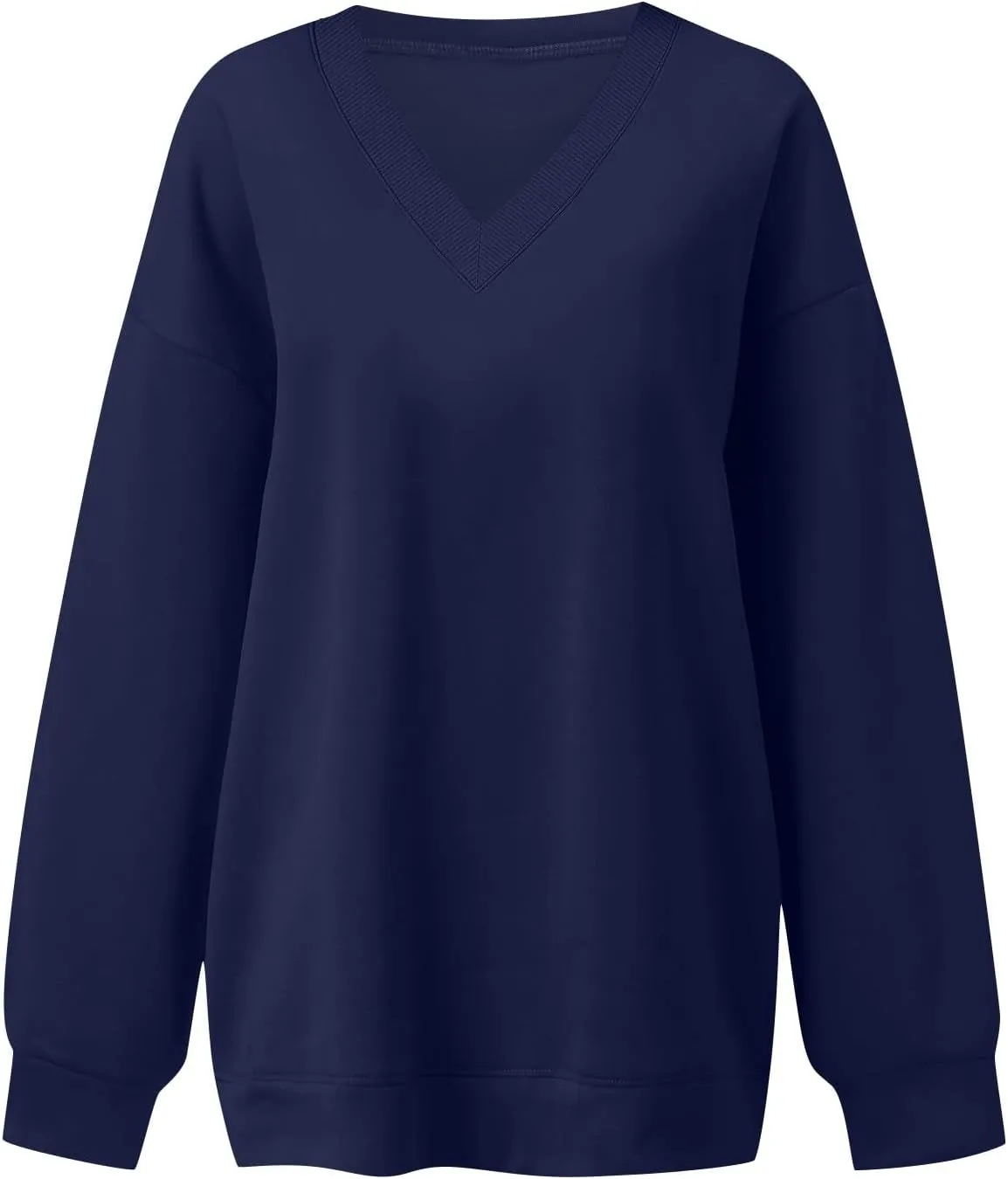 Oversized Sweatshirt For Women Plus Size Hoodies Trendy V Neck Long Sleeve Winter Clothes Drop Shoulder Pullover
