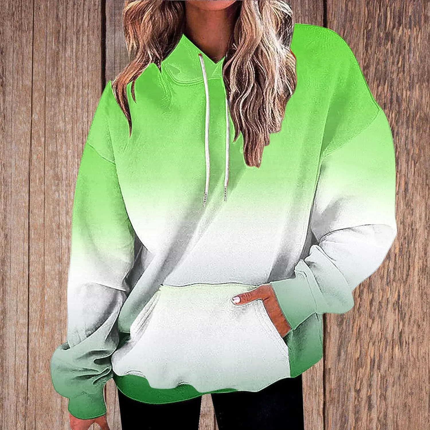 Oversized Sweatshirts for Women Loose Fit Fall Pullover Tops Neon Print Drawstring Hoodies Cute Trendy Clothes 2024
