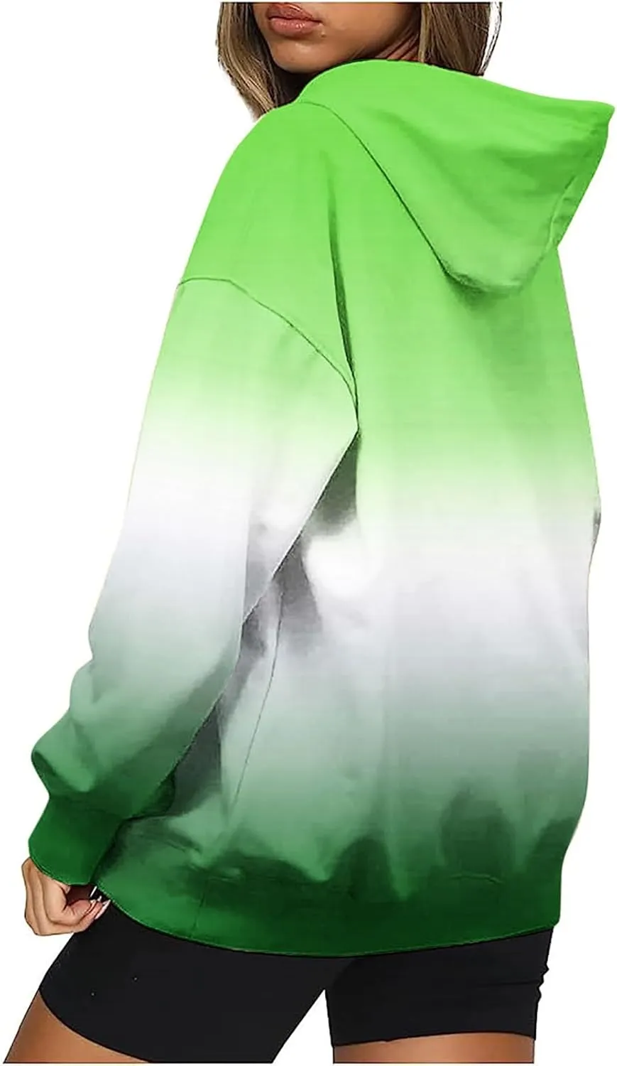 Oversized Sweatshirts for Women Loose Fit Fall Pullover Tops Neon Print Drawstring Hoodies Cute Trendy Clothes 2024