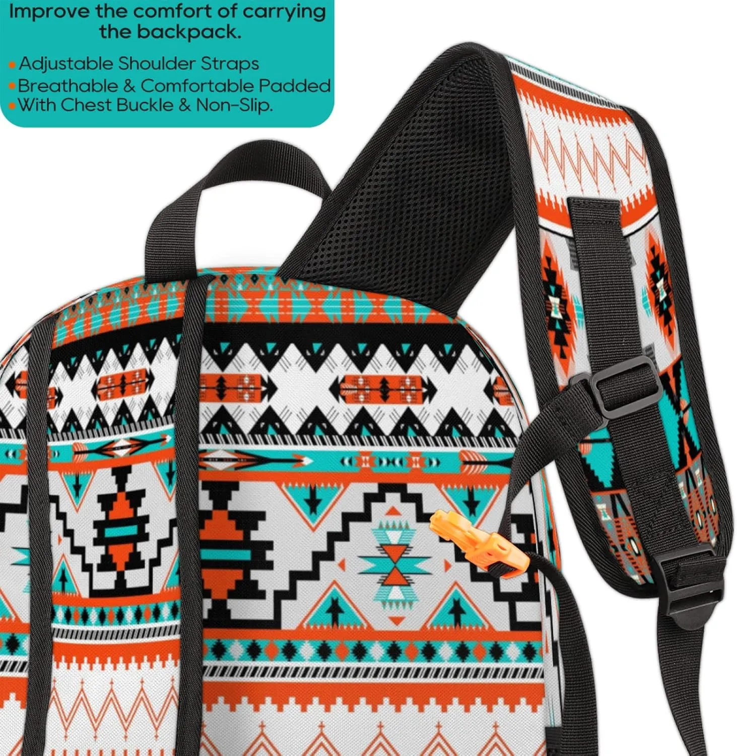 Pardick Aztec Print School Backpacks for Girls Boys Teens Students - Stylish College Schoolbag Book Bag - Water Resistant Travel Backpacks for Women Men