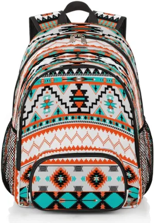 Pardick Aztec Print School Backpacks for Girls Boys Teens Students - Stylish College Schoolbag Book Bag - Water Resistant Travel Backpacks for Women Men