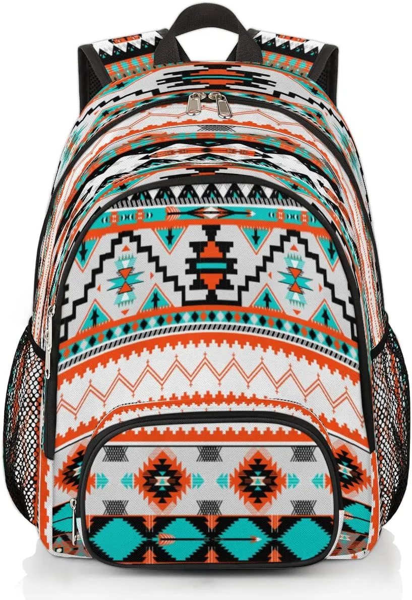 Pardick Aztec Print School Backpacks for Girls Boys Teens Students - Stylish College Schoolbag Book Bag - Water Resistant Travel Backpacks for Women Men
