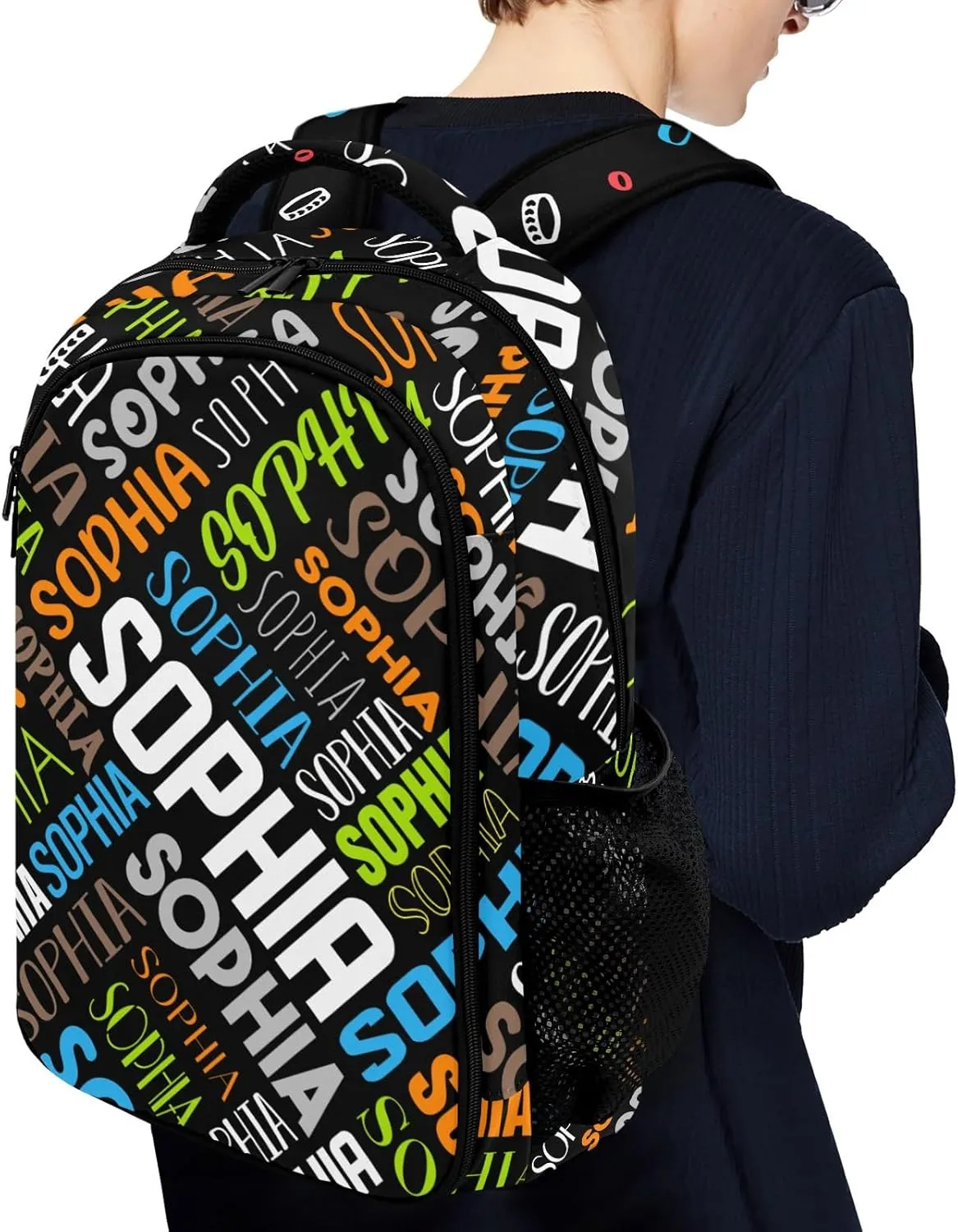 Personalized Backpacks for Girls - Custom Backpack for School Back To School Supplies Bookbag for Teen Girls Boys Kids Backpacks - Black Backpack