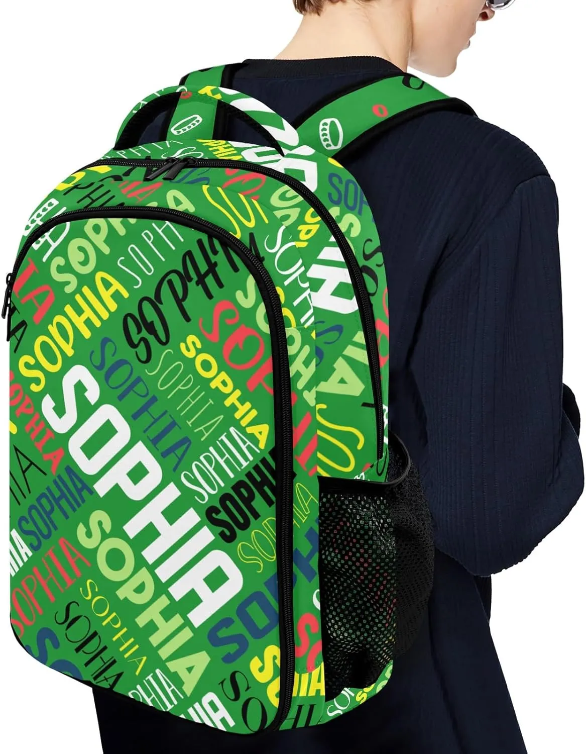 Personalized Backpacks for Girls - Custom Backpack for School Back To School Supplies Bookbag for Teen Girls Boys Kids Backpacks - Green Backpack