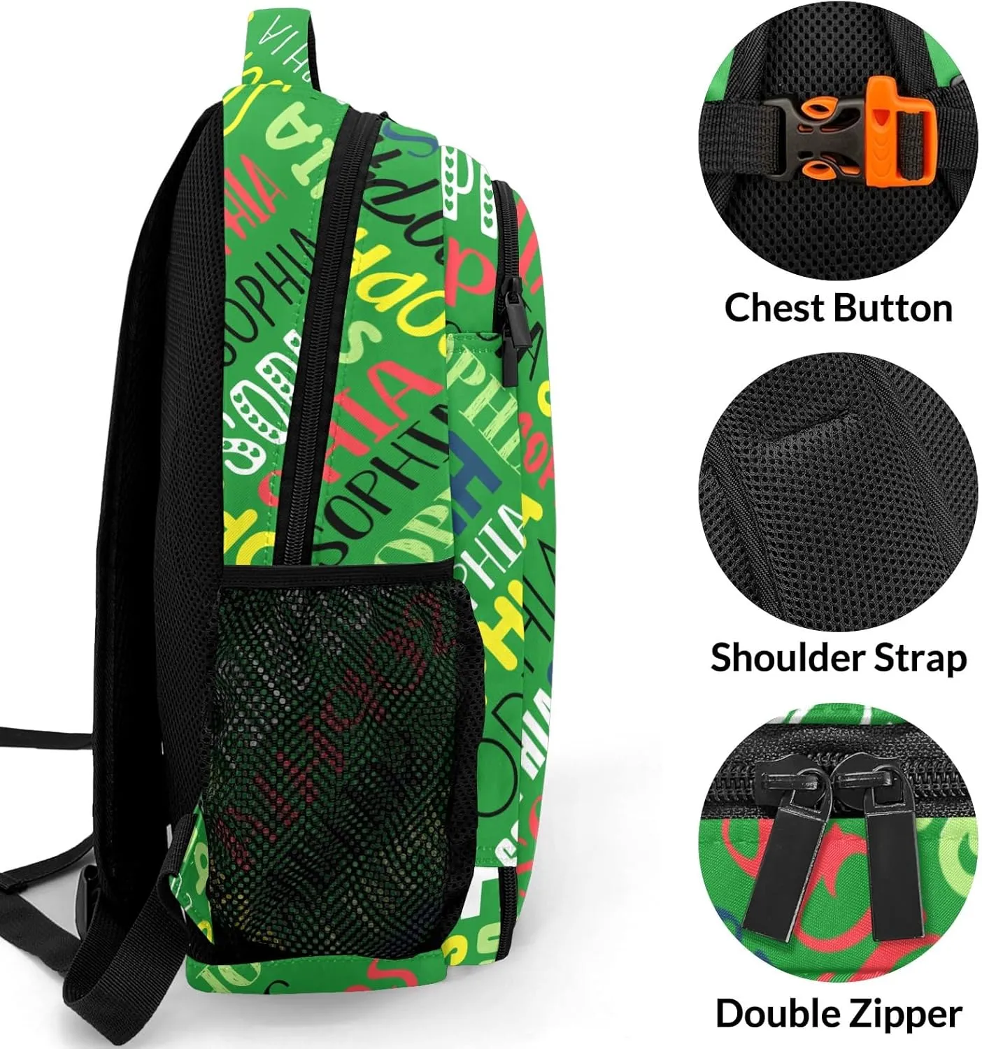 Personalized Backpacks for Girls - Custom Backpack for School Back To School Supplies Bookbag for Teen Girls Boys Kids Backpacks - Green Backpack