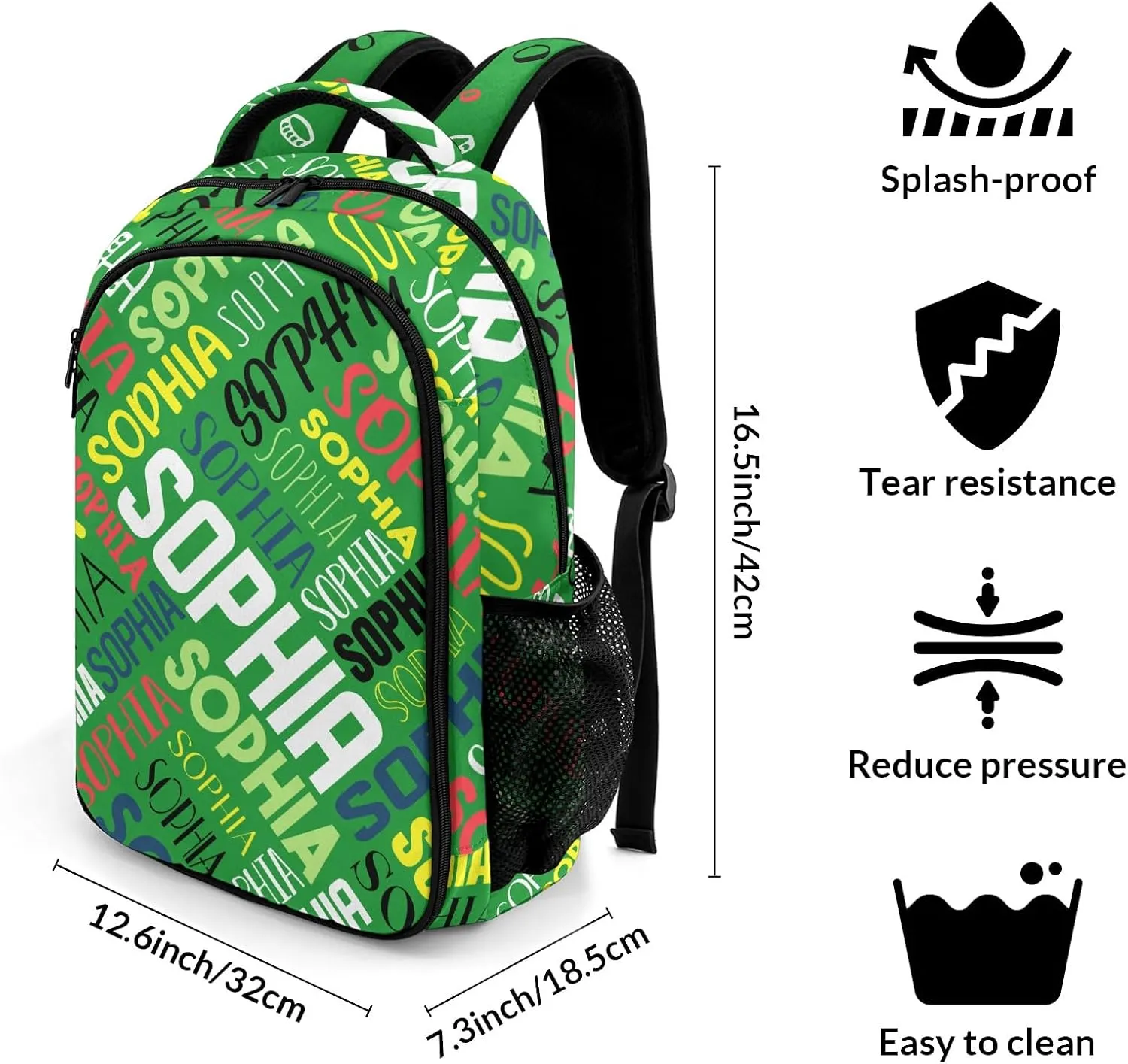 Personalized Backpacks for Girls - Custom Backpack for School Back To School Supplies Bookbag for Teen Girls Boys Kids Backpacks - Green Backpack