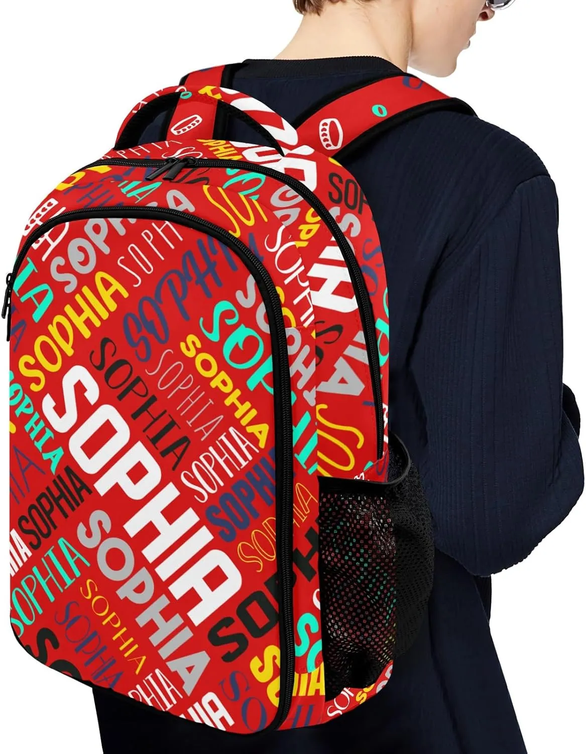 Personalized Backpacks for Girls - Custom Backpack for School Back To School Supplies Bookbag for Teen Girls Boys Kids Backpacks - Red Backpack
