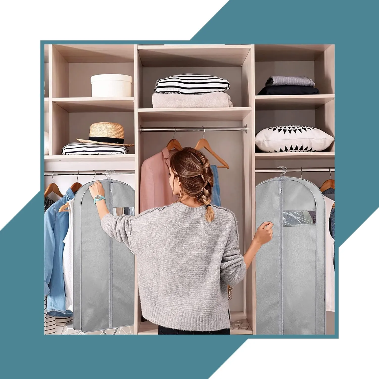 Personalized Passion Garment Bags for Men & Women - Perfect Sized 43 Suit Cover for Travel and Storage - Custom Name Gusseted Travel Garment Hanging Bag for Suit Coat, Dresses, Shirts, Jackets