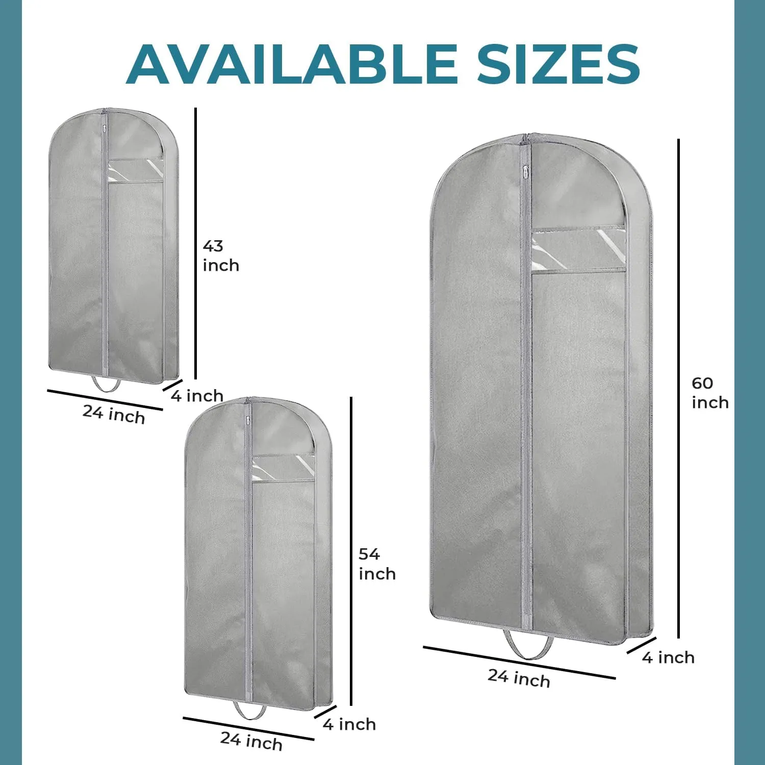 Personalized Passion Garment Bags for Men & Women - Perfect Sized 43 Suit Cover for Travel and Storage - Custom Name Gusseted Travel Garment Hanging Bag for Suit Coat, Dresses, Shirts, Jackets
