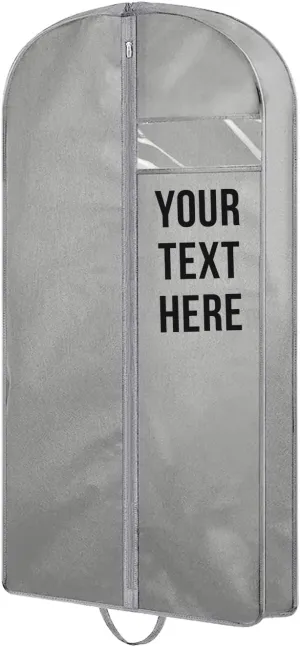 Personalized Passion Garment Bags for Men & Women - Perfect Sized 43 Suit Cover for Travel and Storage - Custom Name Gusseted Travel Garment Hanging Bag for Suit Coat, Dresses, Shirts, Jackets