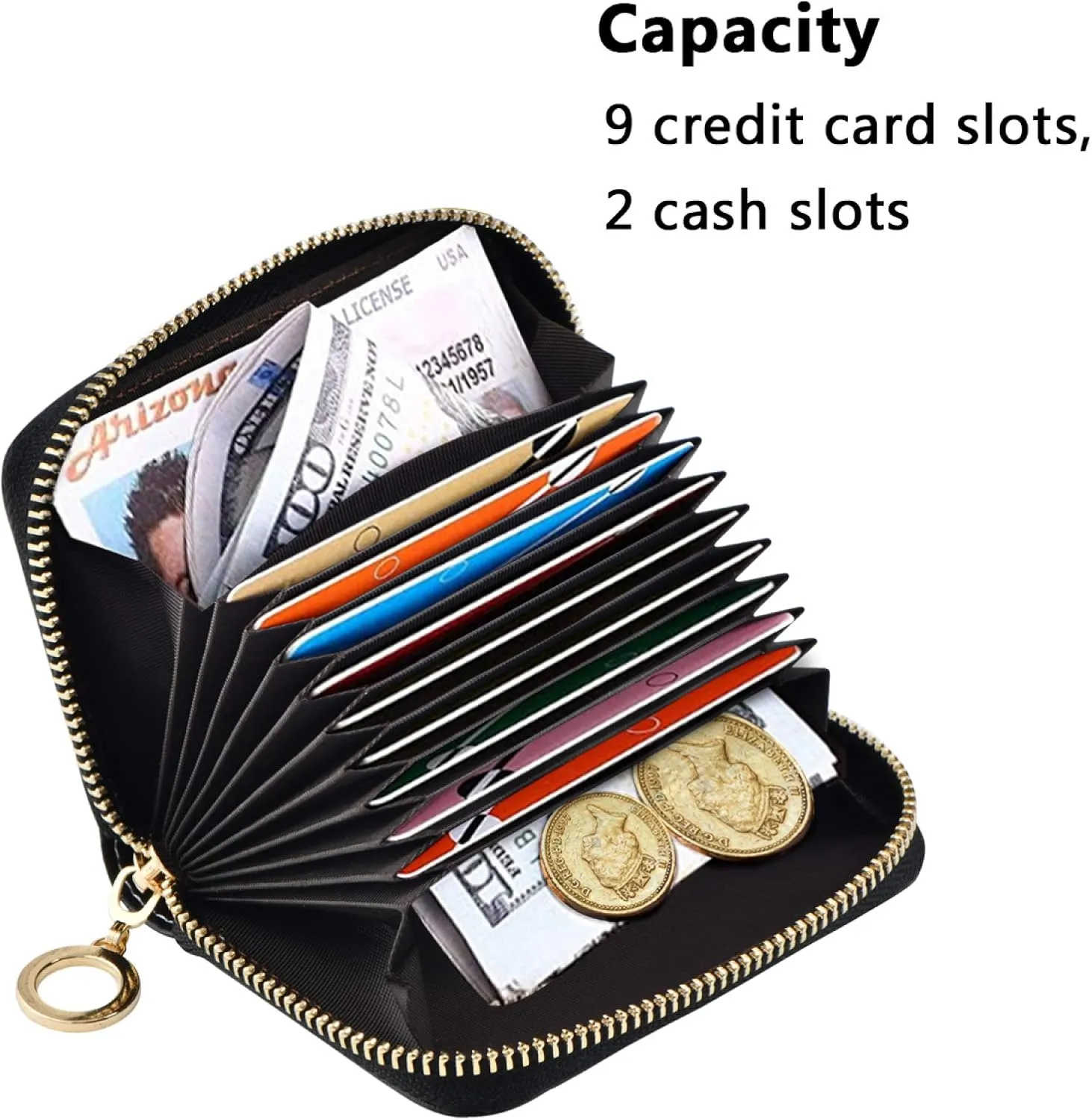 Pink Women Shoes High Heels Grey Credit Card Coin wallet, RFID Blocking Compact Women Leather Card Holder, Key Change Organizer, Zipper Purse Clutch Pouch Pocket