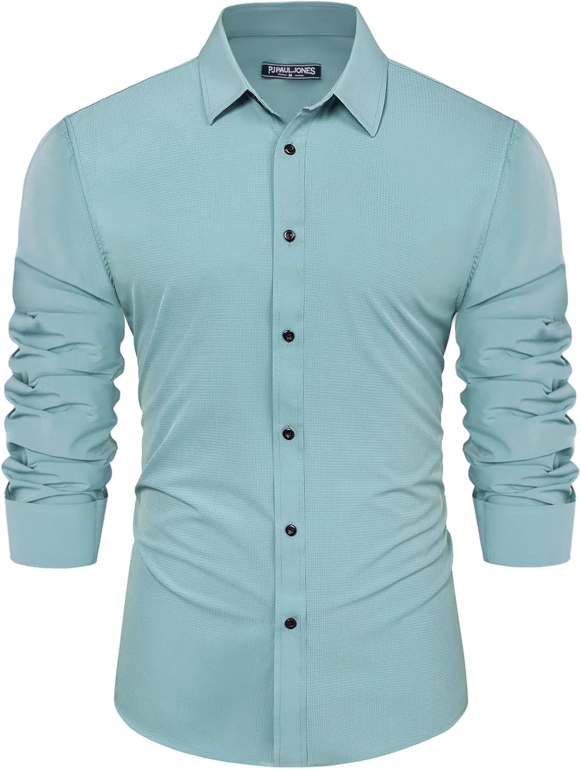 PJ PAUL JONES Mens Long Sleeve Button Down Shirts Wrinkle Free Stretch Untucked Dress Shirts Business Casual Shirt