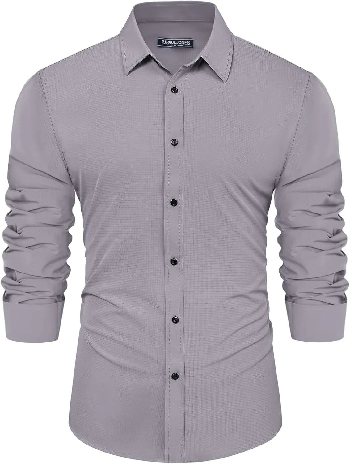 PJ PAUL JONES Mens Long Sleeve Button Down Shirts Wrinkle Free Stretch Untucked Dress Shirts Business Casual Shirt