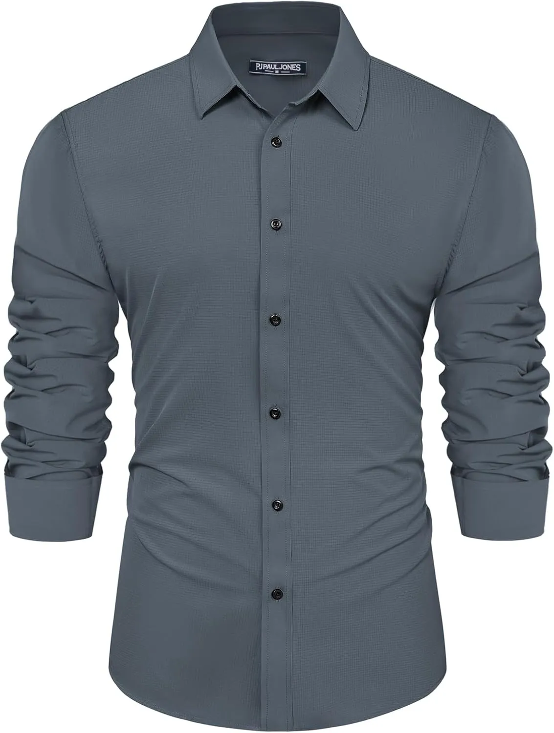 PJ PAUL JONES Mens Long Sleeve Button Down Shirts Wrinkle Free Stretch Untucked Dress Shirts Business Casual Shirt