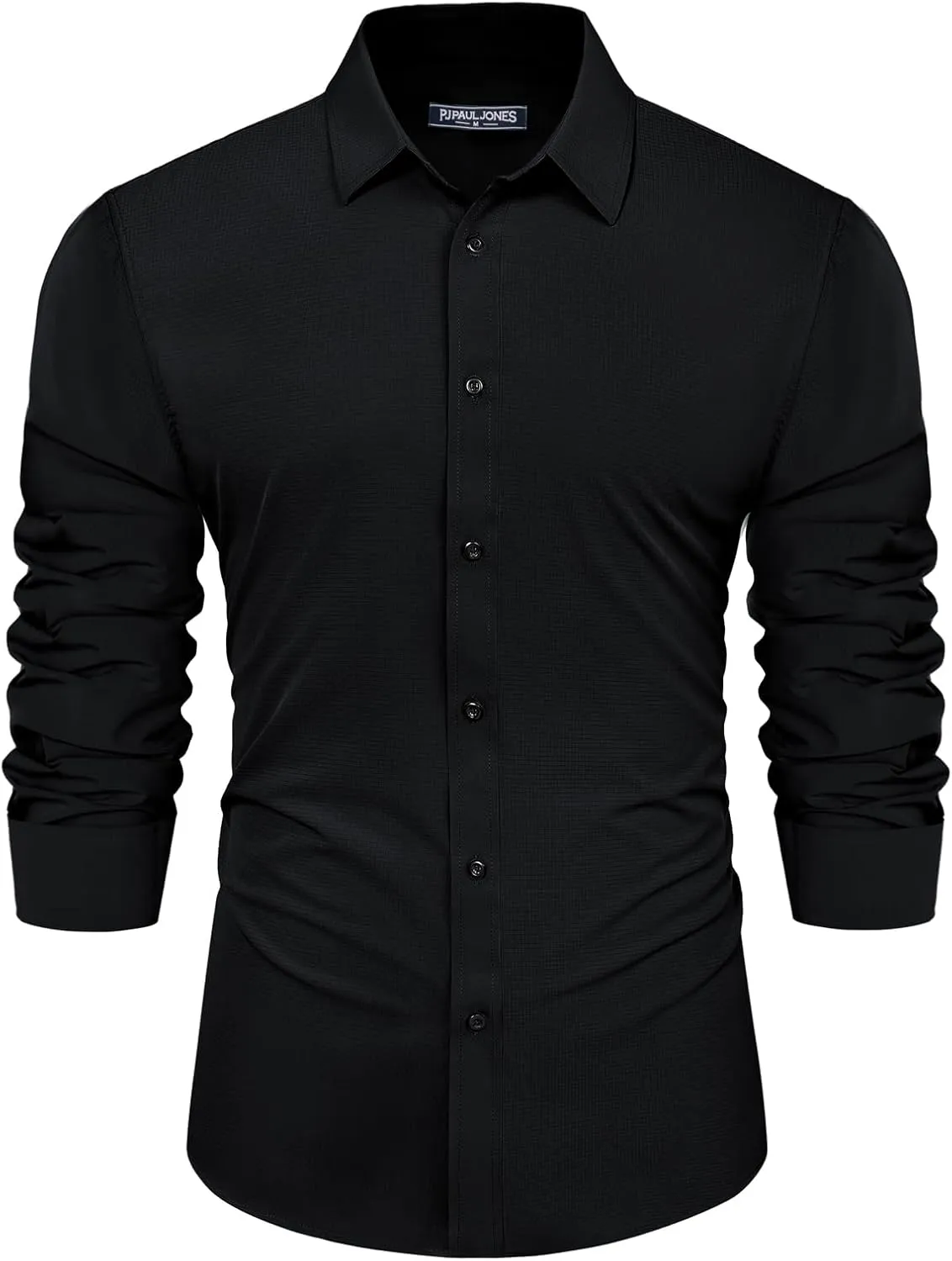 PJ PAUL JONES Mens Long Sleeve Button Down Shirts Wrinkle Free Stretch Untucked Dress Shirts Business Casual Shirt