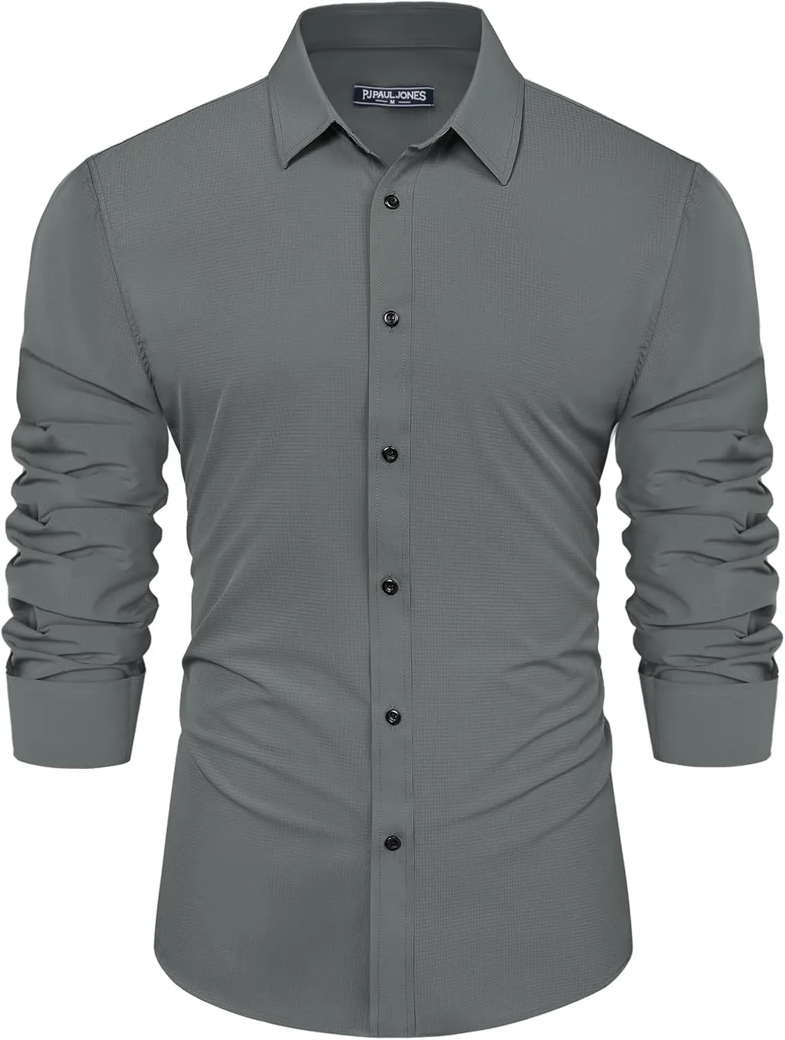 PJ PAUL JONES Mens Long Sleeve Button Down Shirts Wrinkle Free Stretch Untucked Dress Shirts Business Casual Shirt