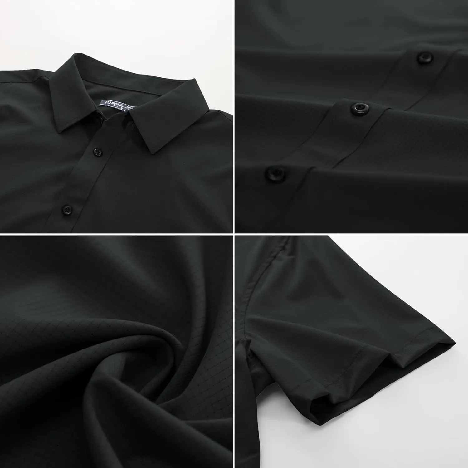 PJ PAUL JONES Mens Short Sleeve Button Down Shirts Wrinkle Free Stretch Dress Shirts for Men Casual Formal Shirt