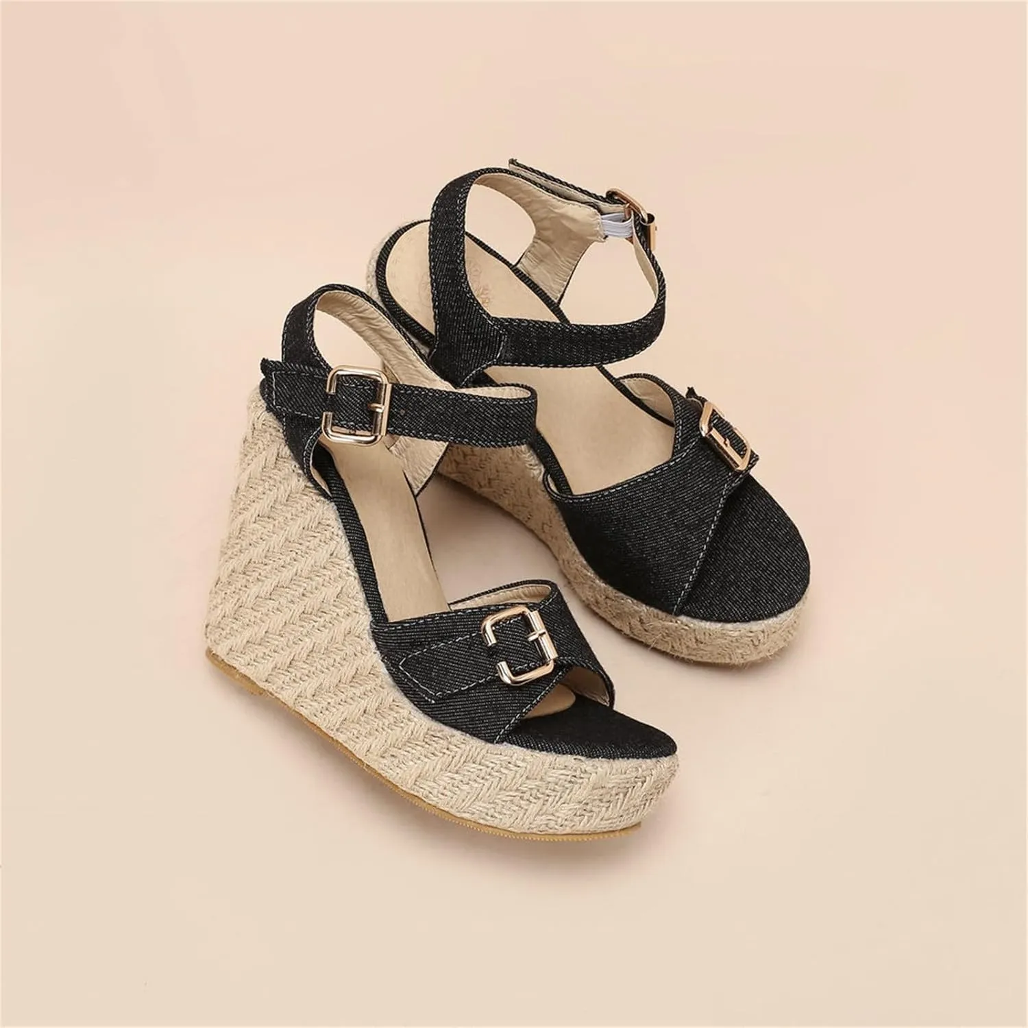 Platform Sandals Women Double Ankle Strap Comfortable with Adjustable Buckles and Open Toe for Customizable Fit Orthopedic Sandal Beach Dressy Flip Flops for Wide Toe 2025 Spring