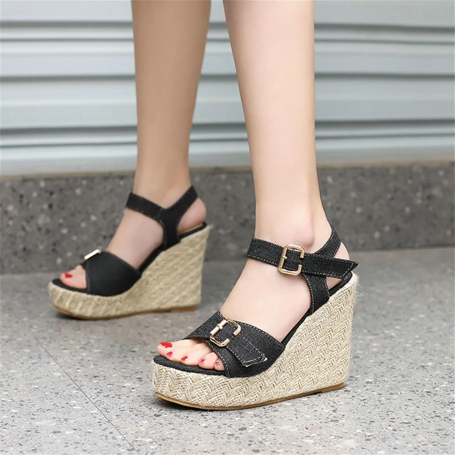 Platform Sandals Women Double Ankle Strap Comfortable with Adjustable Buckles and Open Toe for Customizable Fit Orthopedic Sandal Beach Dressy Flip Flops for Wide Toe 2025 Spring