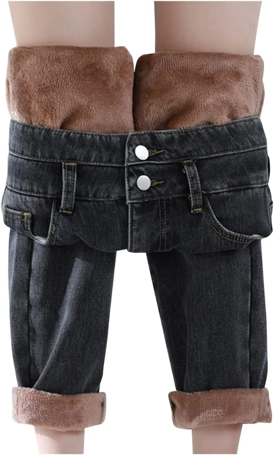 Plush Warm Loose Thickened Jeans Haren Pants Straight High Waist Women's Women's Jeans Jean Jumpsuits Women Pants
