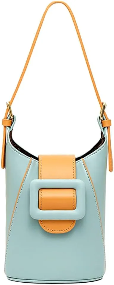 Pocadri Small Crossbody Shoulder Purse for Women Y2k Vegan Leather Cell Phone Handbag Bucket Satchel