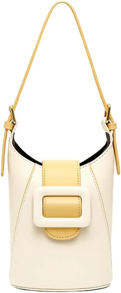 Pocadri Small Crossbody Shoulder Purse for Women Y2k Vegan Leather Cell Phone Handbag Bucket Satchel
