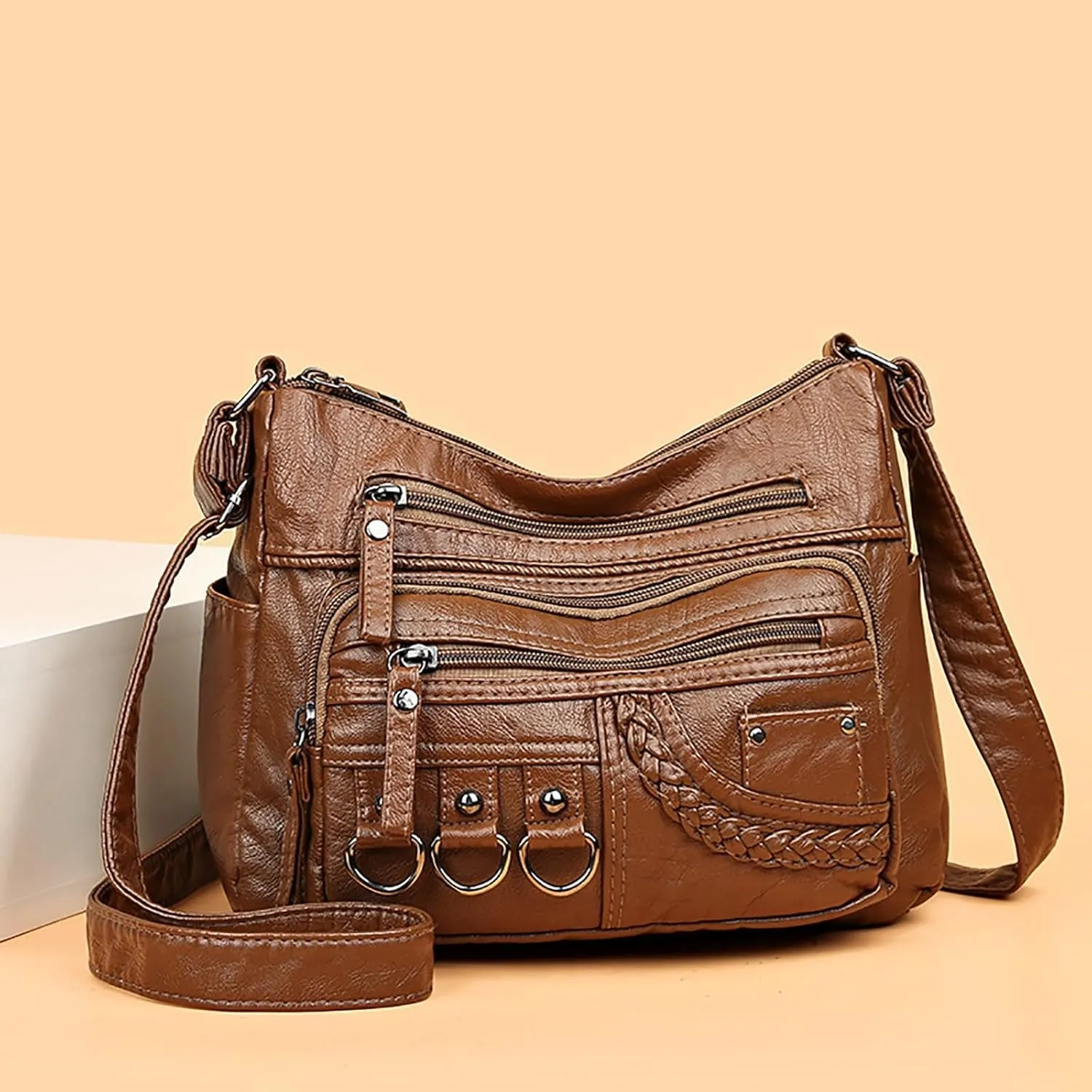 Pouch Purse Shoulder Handbag New Vintage Fashionable Large Space Weaving Crossbody Bag Simple And Magnificent