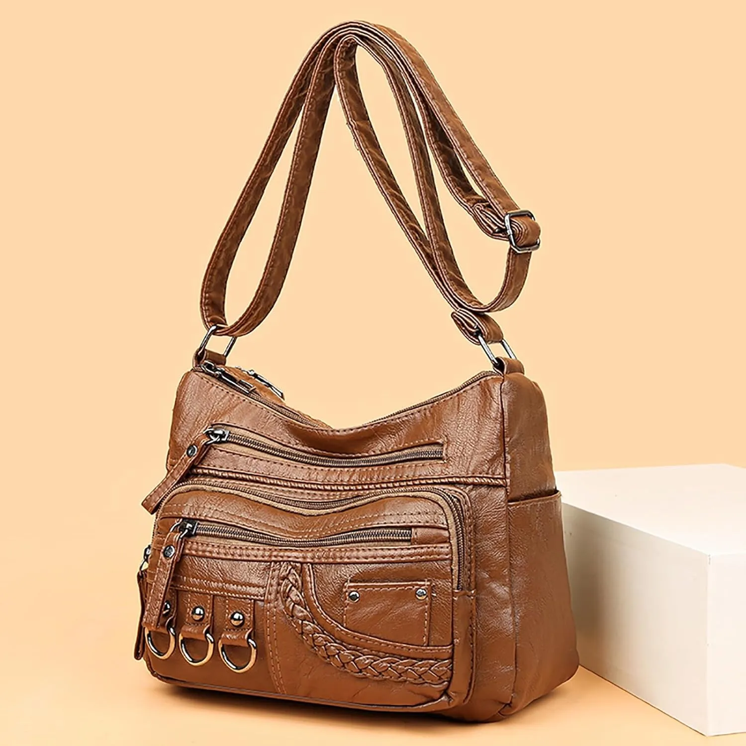 Pouch Purse Shoulder Handbag New Vintage Fashionable Large Space Weaving Crossbody Bag Simple And Magnificent