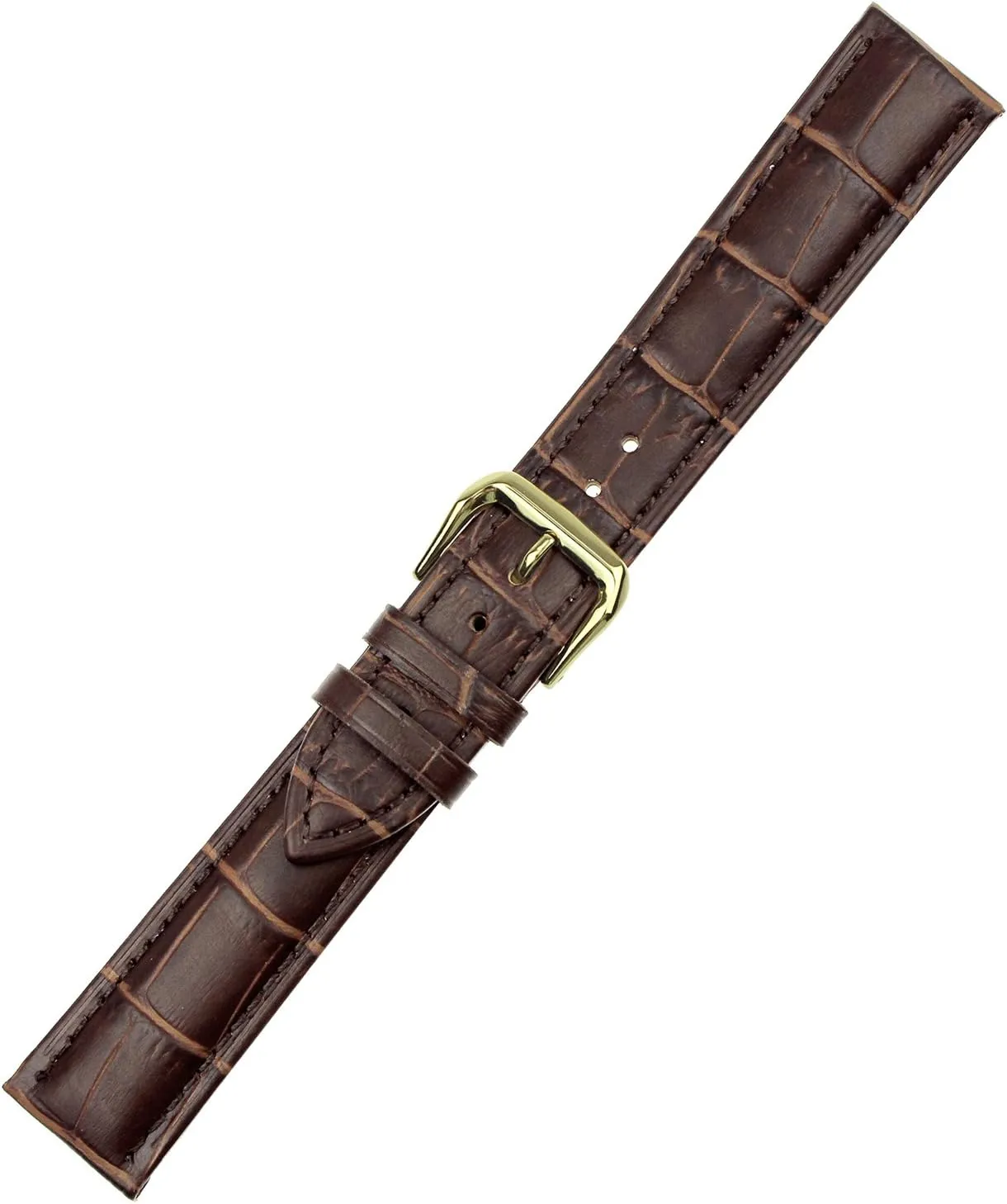 RECHERE Leather Watch Band Strap Gold Pin Buckle Black Brown Blue Red White