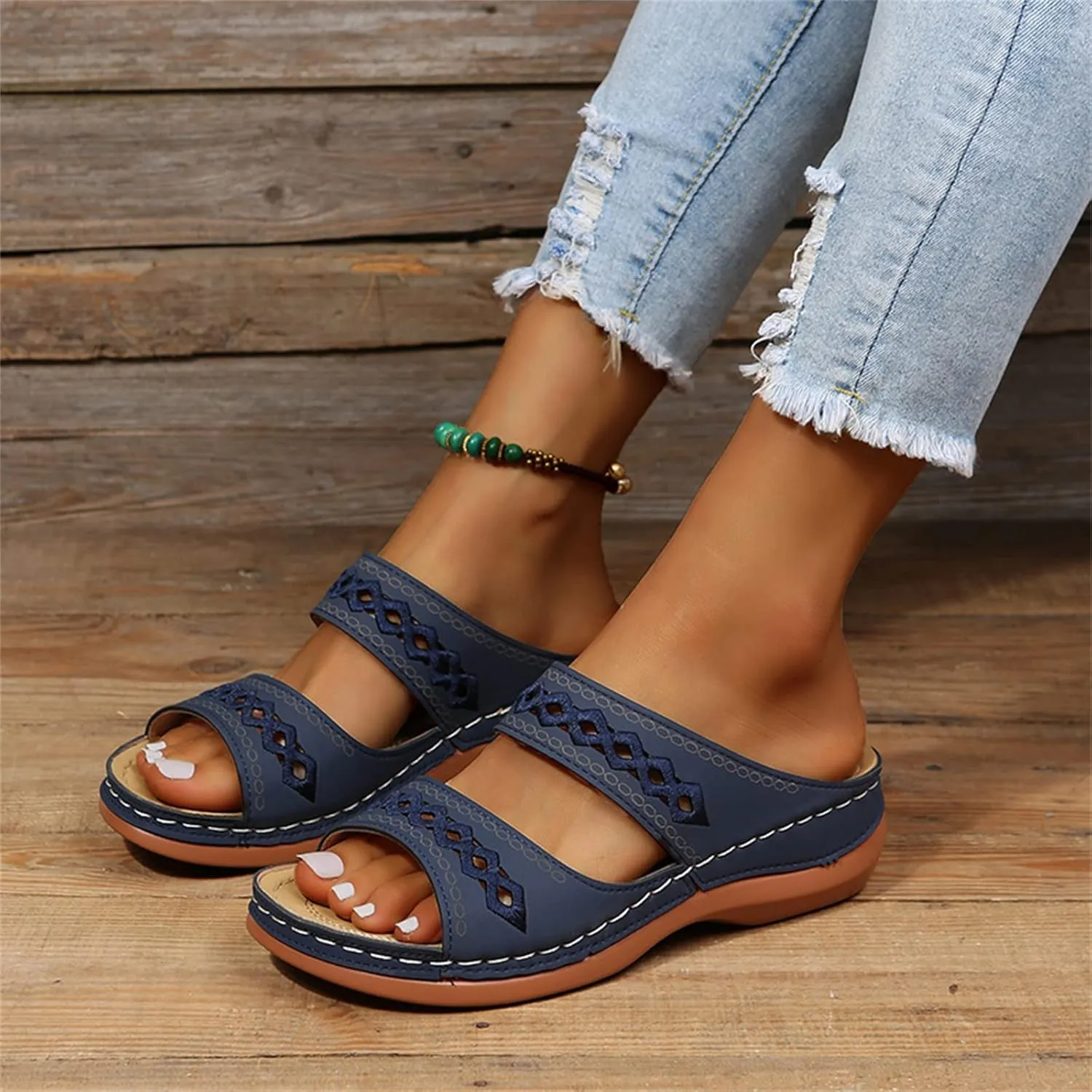 Sandals Women Dressy Summer Flat Island Cute Casual Beach Shoes Comfortable Arch Support Orthopedic Flip Flops 2025