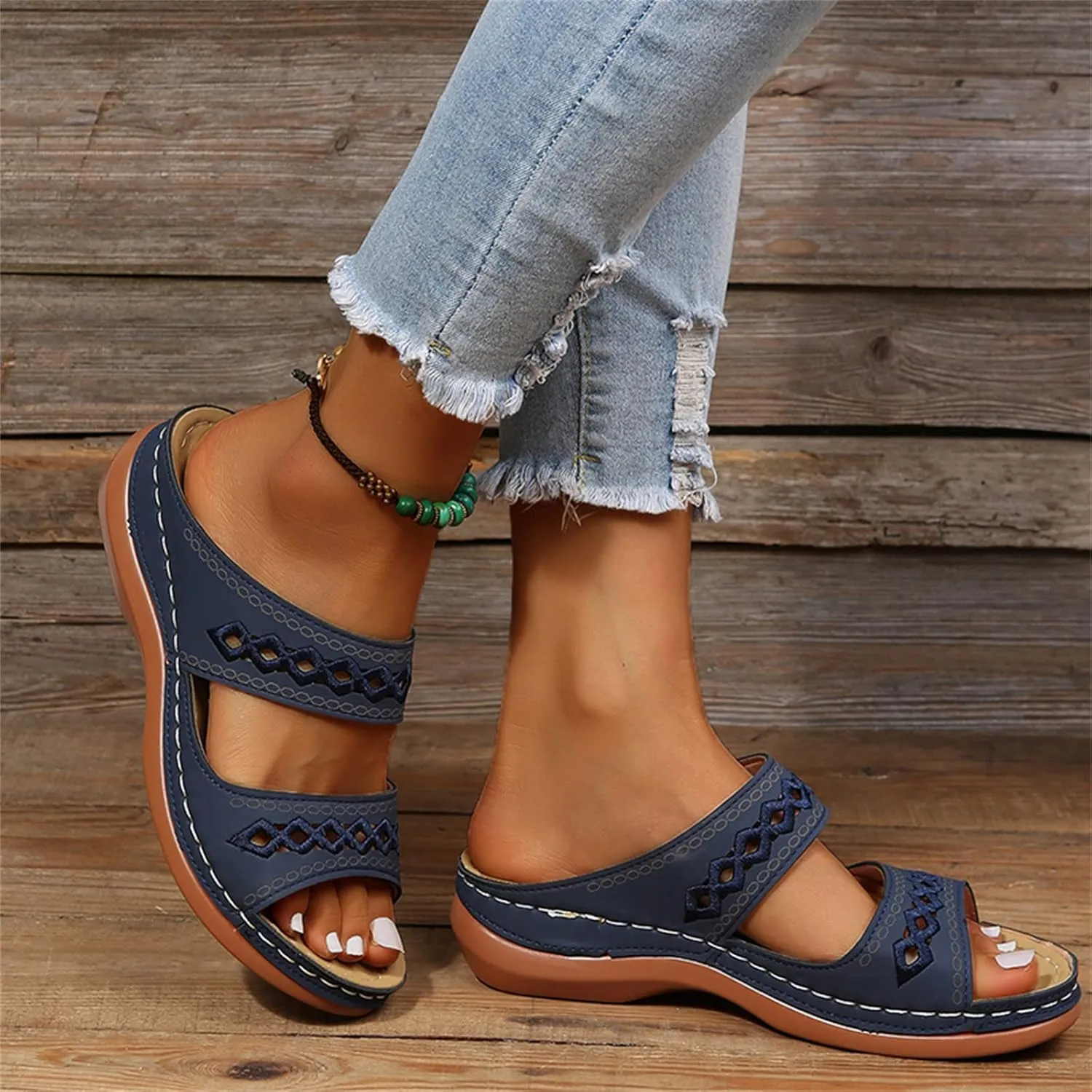 Sandals Women Dressy Summer Flat Island Cute Casual Beach Shoes Comfortable Arch Support Orthopedic Flip Flops 2025