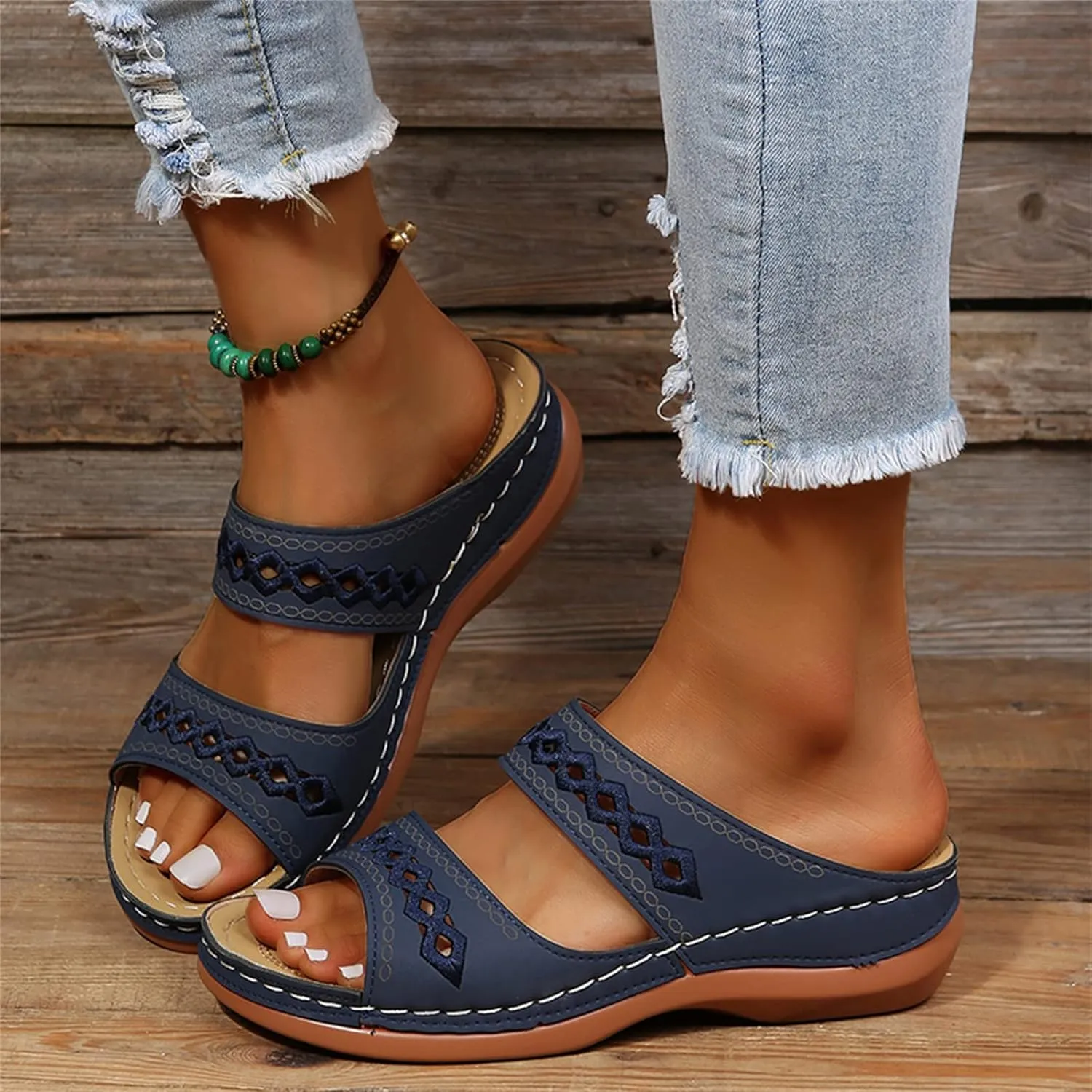 Sandals Women Dressy Summer Flat Island Cute Casual Beach Shoes Comfortable Arch Support Orthopedic Flip Flops 2025