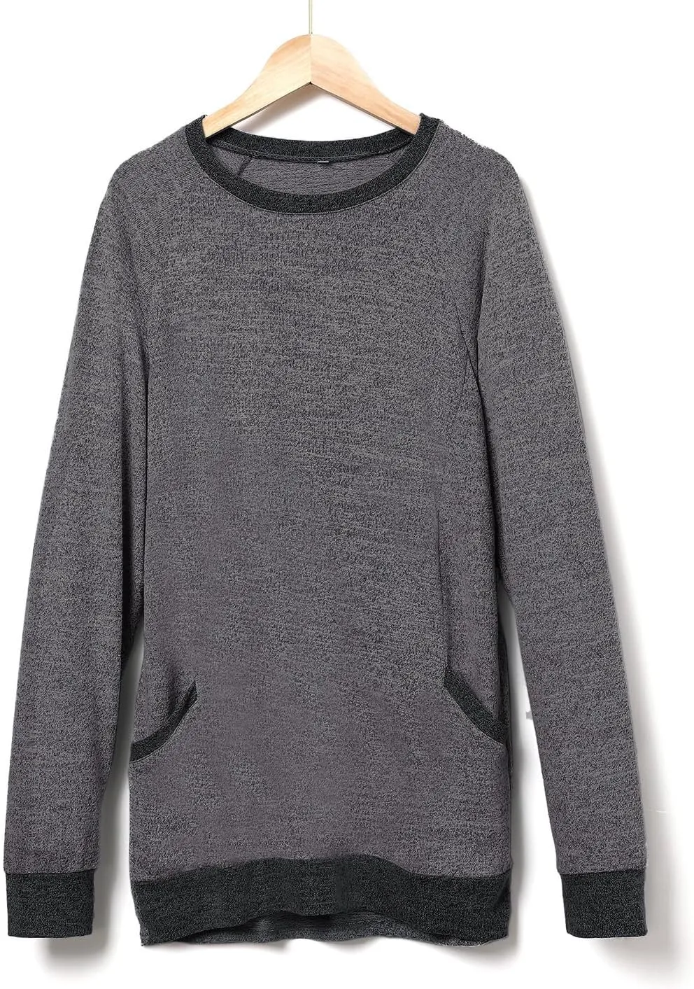 SEBOWEL Womens Tops Tunics Casual Shirts Long Sleeve Hoodie Pullover Blouses Loose Tees Clothing Sweatshirts