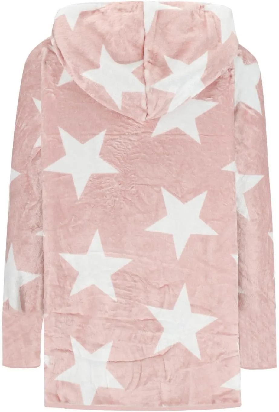 Sherpa Jacket Women Fuzzy Fleece Open Front Hooded Cardigan Cute Star Graphic Hoodie Fluffy Warm Winter Coats Outwear