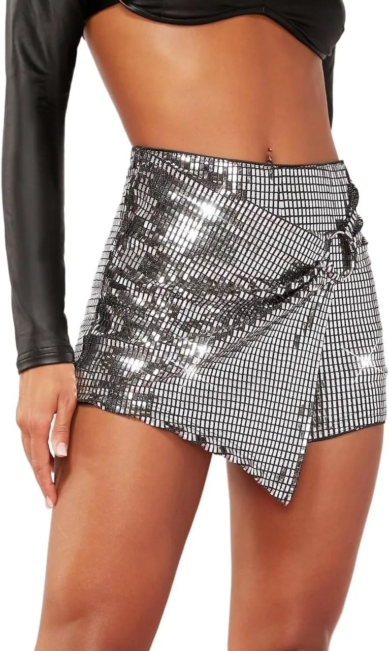 Shorts for Women Summer 2024 Elastic Waist Wrap Hem Mini Skort Trendy Skirt Shorts
