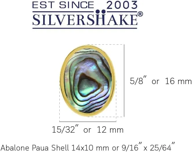 Silvershake 14X10mm Oval Shape Stones Inlay White Gold Plated or Yellow Gold Plated 925 Sterling Silver 0.63 Inch Stud Post Earrings Jewelry for Women