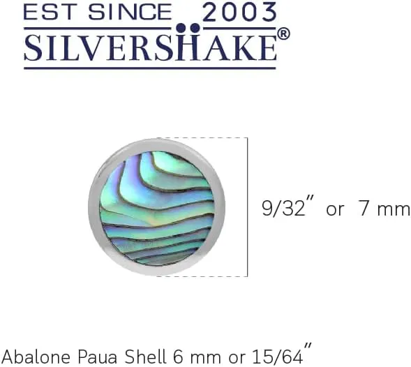 Silvershake 6MM Round Shape Cabochon Stones or Inlay White Gold Plated or Yellow Gold Plated 925 Sterling Silver Bezel Set Stud Earrings Jewelry for Women or Teens