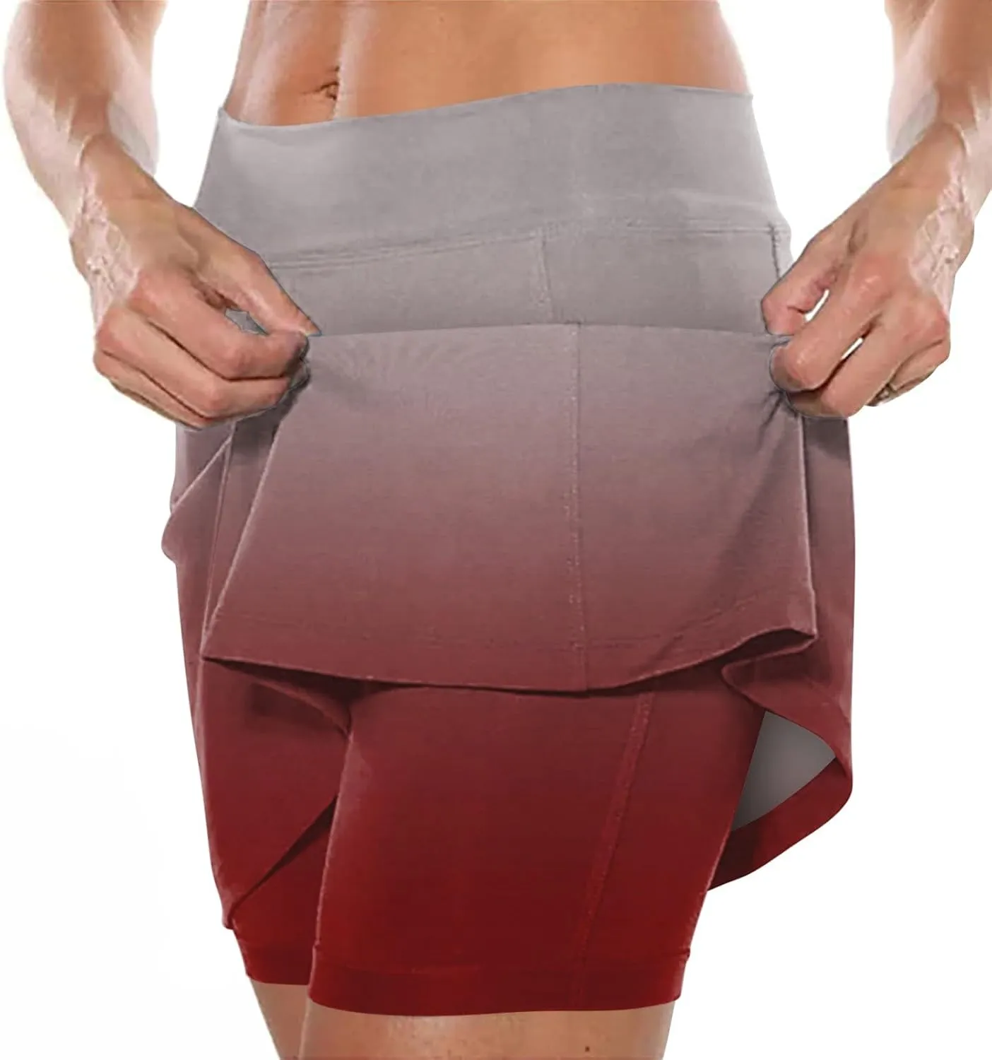 Skorts for Women 2025 Tummy Control Yoga Skorts Plus Size Culottes High Waist Athletic Skirts with Shorts