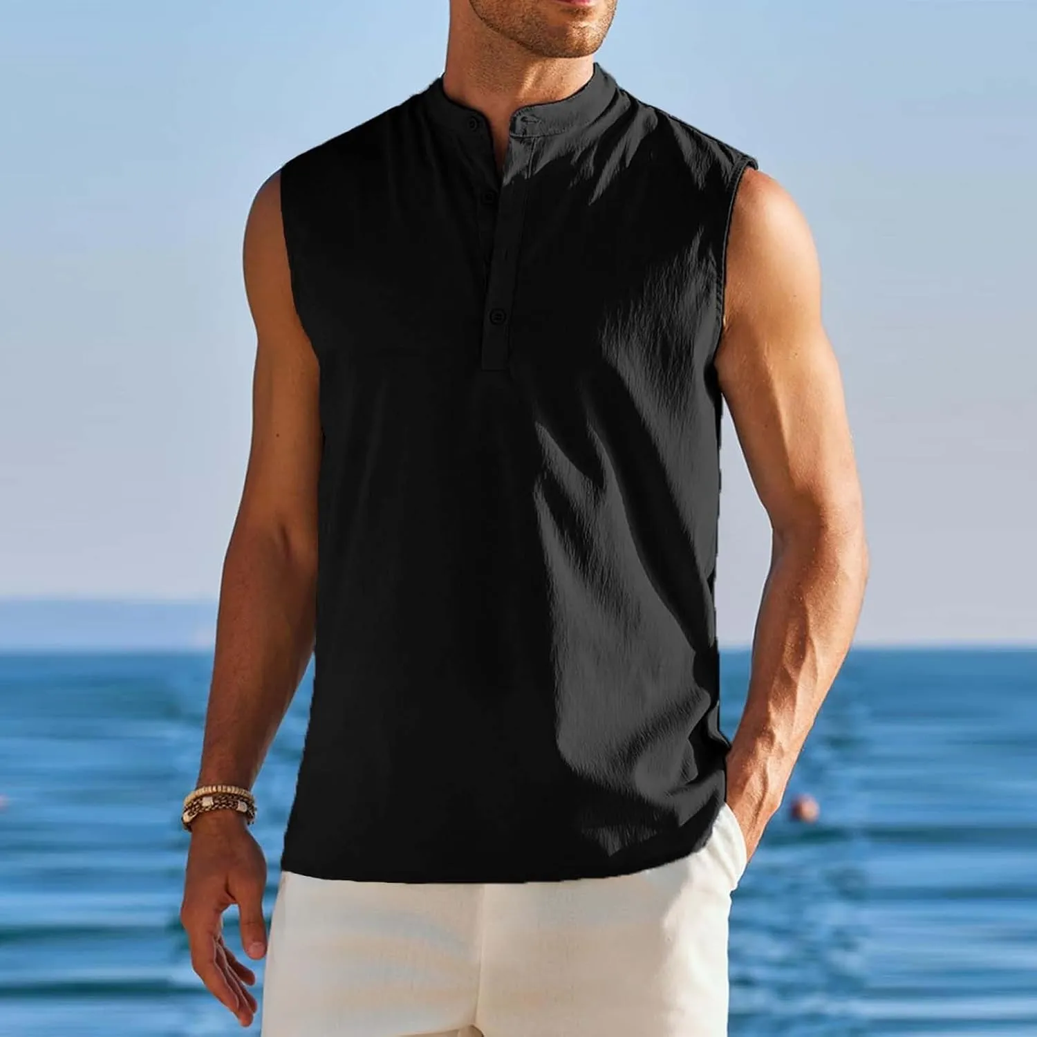 Sleeveless Shirts for Men Casual Loose Fit Men'S Summer Comfort Tank Top Men Tank Top Top Tanks for Men Undershirt