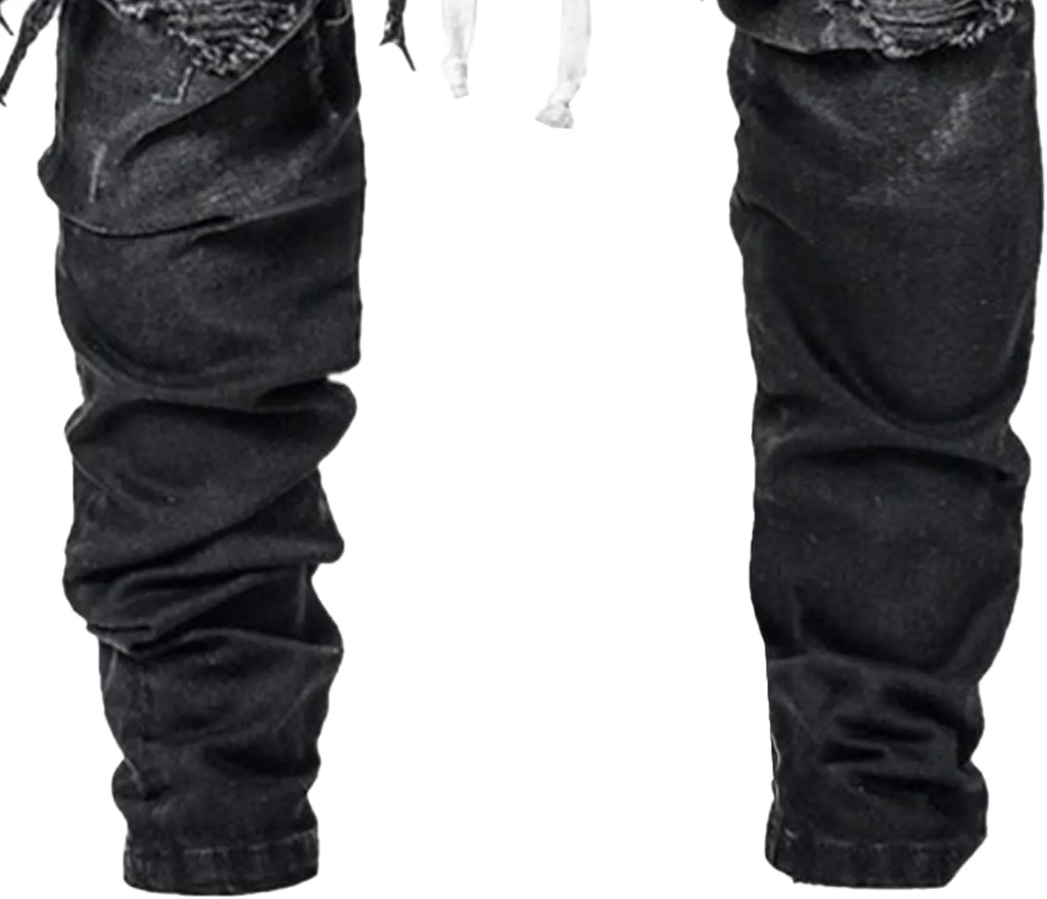 Slim Fit Stretch Ripped Jeans for Men Tapered Leg Distressed Biker Jeans Vintage Fashion Skinny Denim Pants