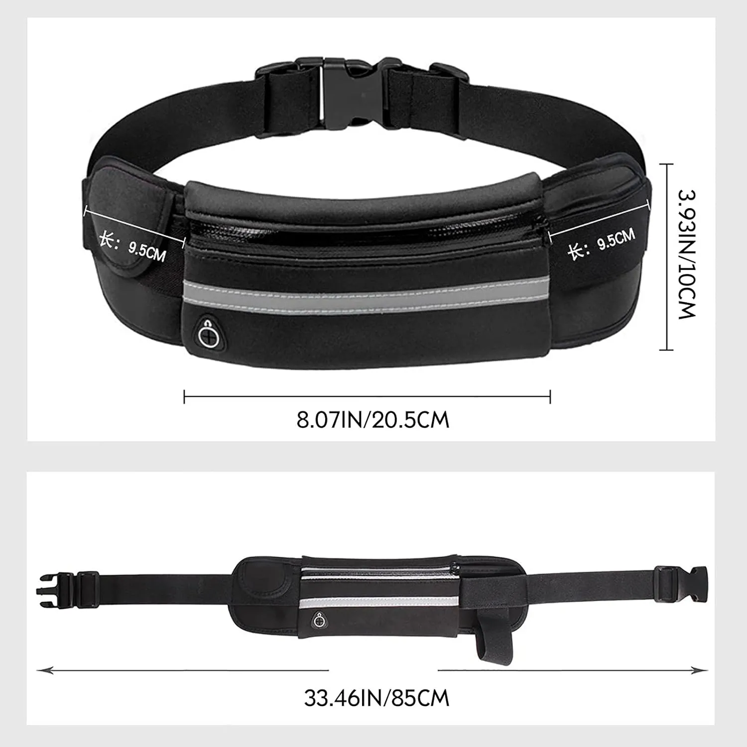 Slim Running Belt for Men, Waterproof Fanny Packs for Women,Phone Holder for Running,Reflective Waist Bag for Men,Runners Belt Pouch,Money Belt,Waist Pack Bag for Workout Travel Running Camping
