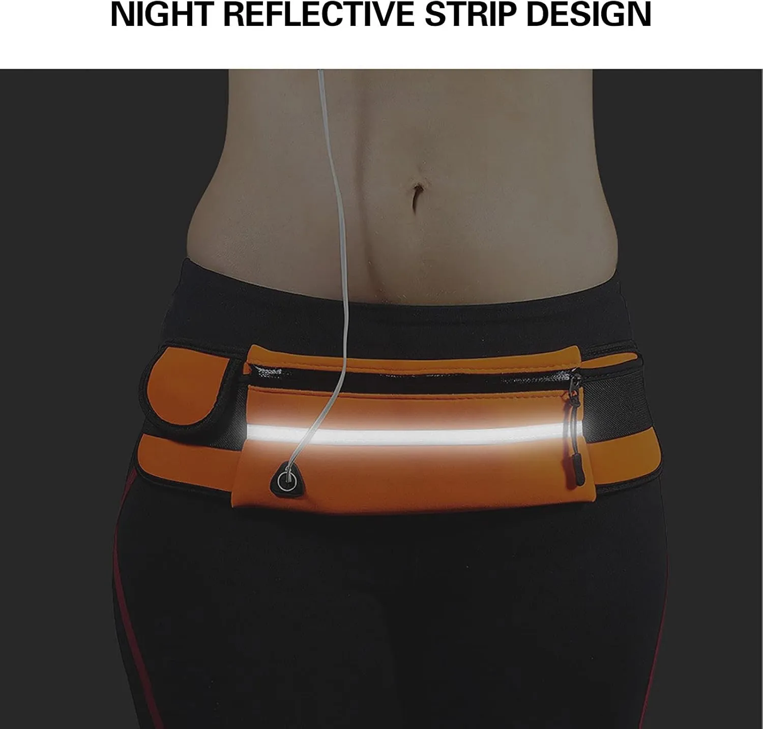 Slim Running Belt for Men, Waterproof Fanny Packs for Women,Phone Holder for Running,Reflective Waist Bag for Men,Runners Belt Pouch,Money Belt,Waist Pack Bag for Workout Travel Running Camping