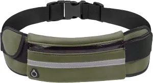 Slim Running Belt for Men, Waterproof Fanny Packs for Women,Phone Holder for Running,Reflective Waist Bag,Runners Belt Pouches for Men,Money Belt,Waist Pack for Workout Camping Running Travel