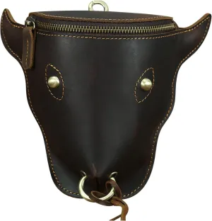 Sling Bag Crossbody Women Men Head Layer Leather Leather Waist Bag Men'S Retro Cool Cow Head Hanging Wear Waist