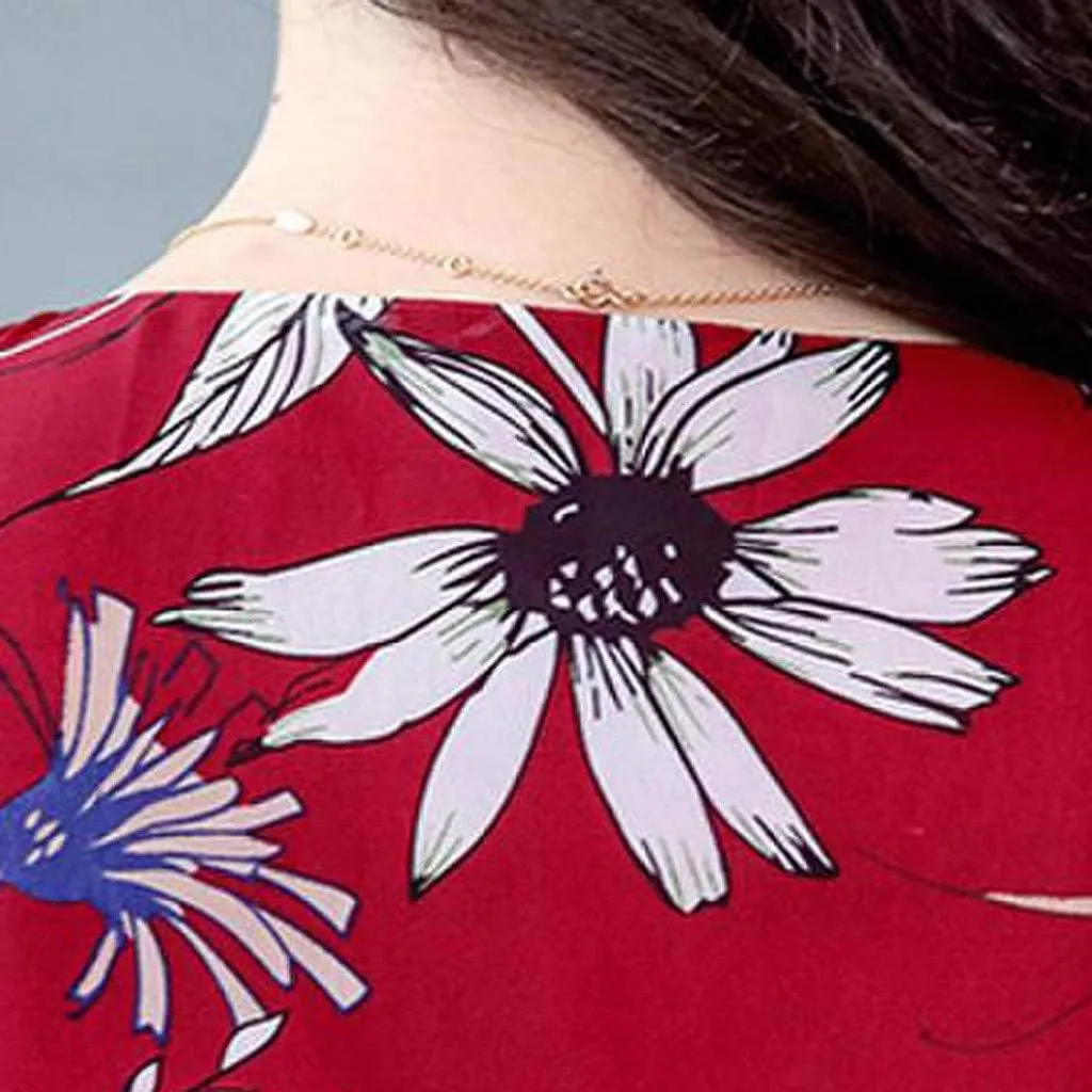 Spring Dresses for Women Trendy Flowy Casual V Neck 3/4 Sleeve Floral Maxi Dress A Line Plus Size Summer Long Dresses